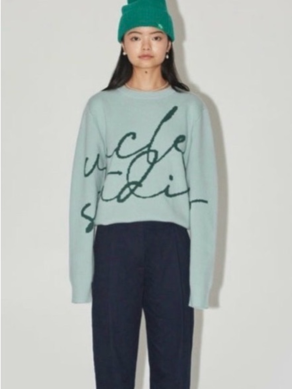 Uncle Studios US Autograph Cursive Sweater Jumper Wool Cashmere Blend Medium M